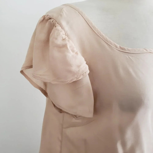 °Foreign Exchange Blouse / Open Back Crop Top / Beige - Picture 2 of 5
